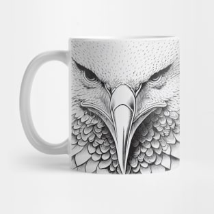 Eagle Bald Eagle Wild Nature Illustration Line Epic Illustration Line Art Mug